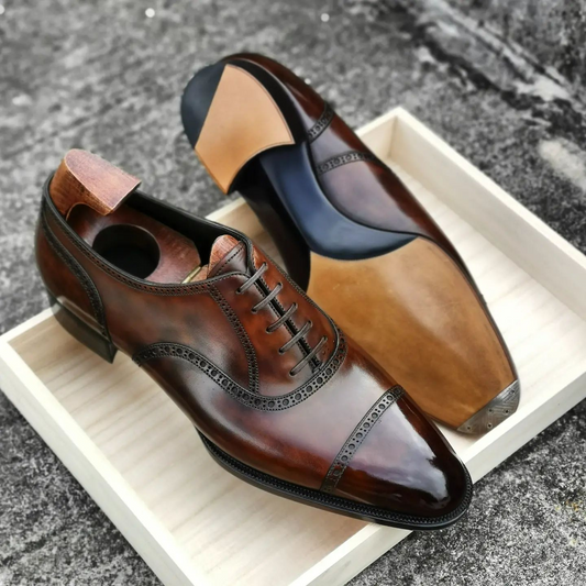 Brown Gradient Brogue Oxfords