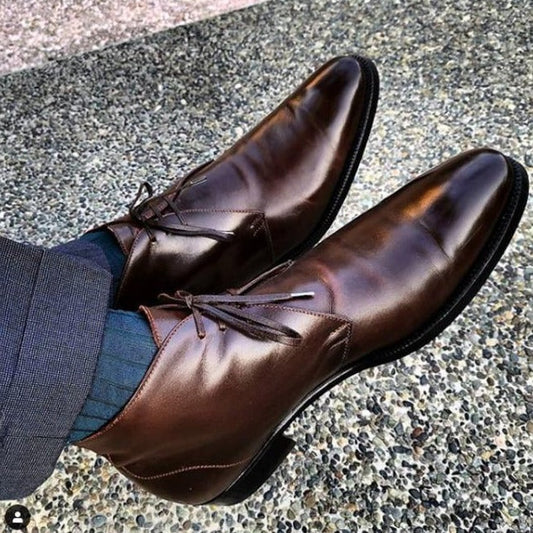 Handmade Chocolate Brown Chukka Boots