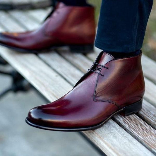 New Handmade Cowhide Leather Newman chukka boot in oxblood