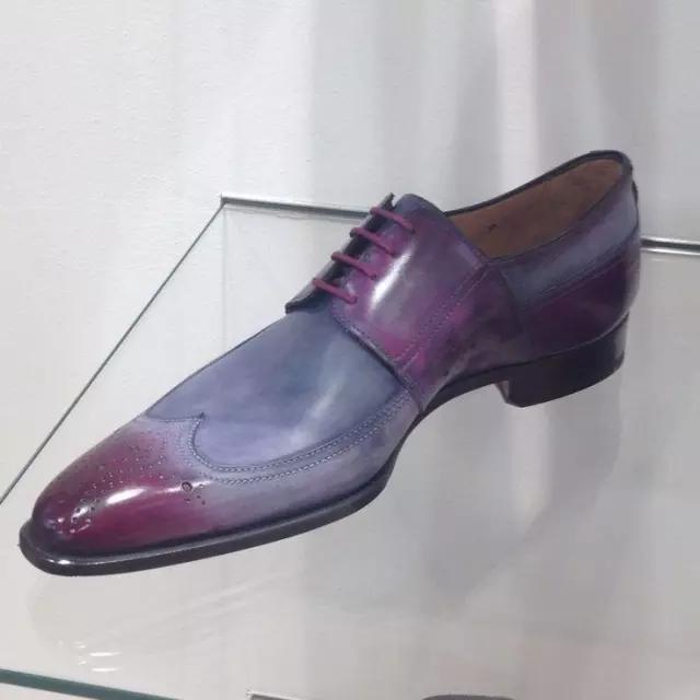 Handmade Leather Two Tone patina purple Oxfords for Men, Custom shoes for men