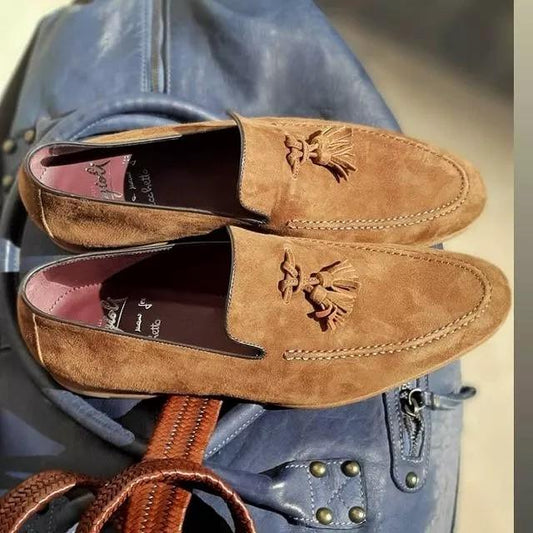 Men's Khaki Tassel Loafers